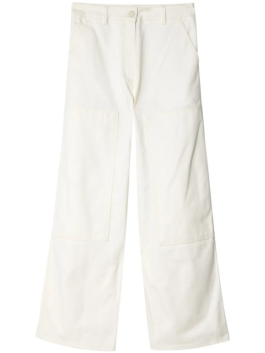 double-knee straight-leg cotton trousers 1