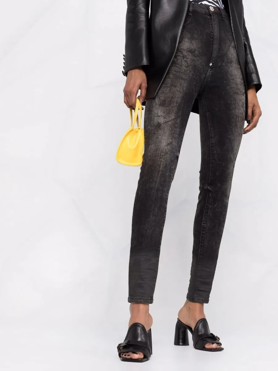 stonewashed super high-waisted jeggings 5