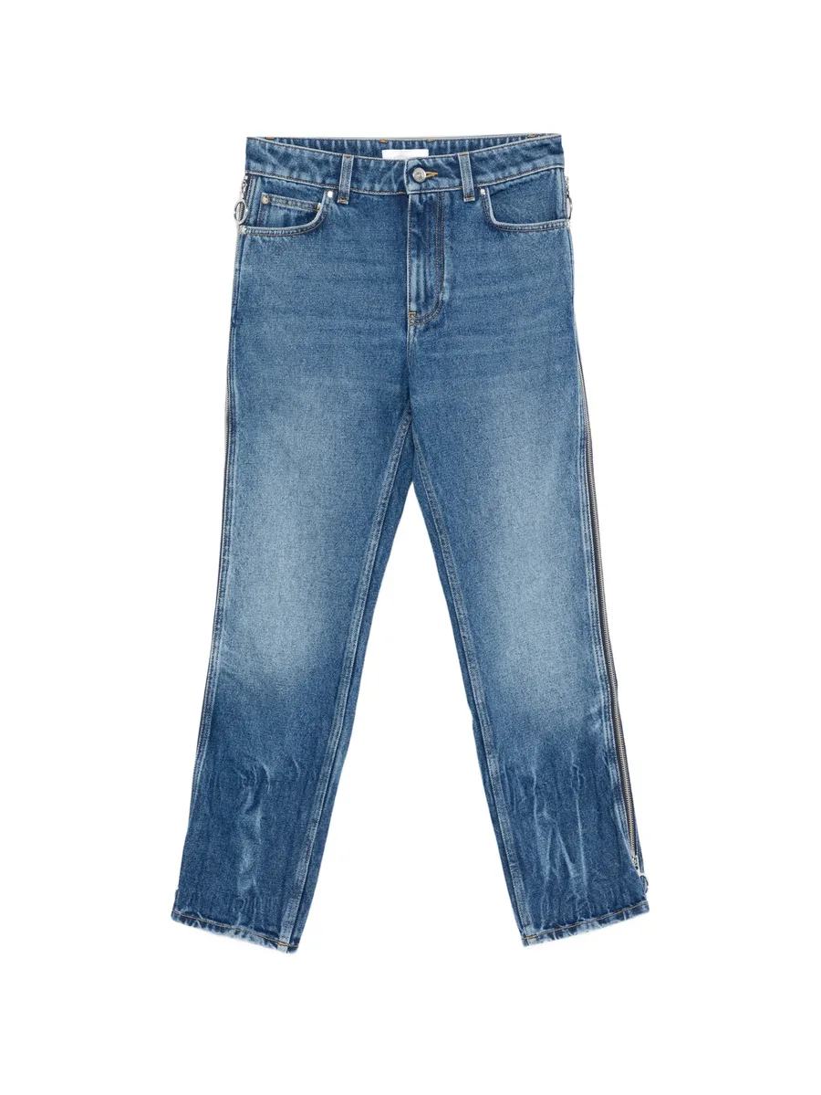 zip-detail cropped jeans 1