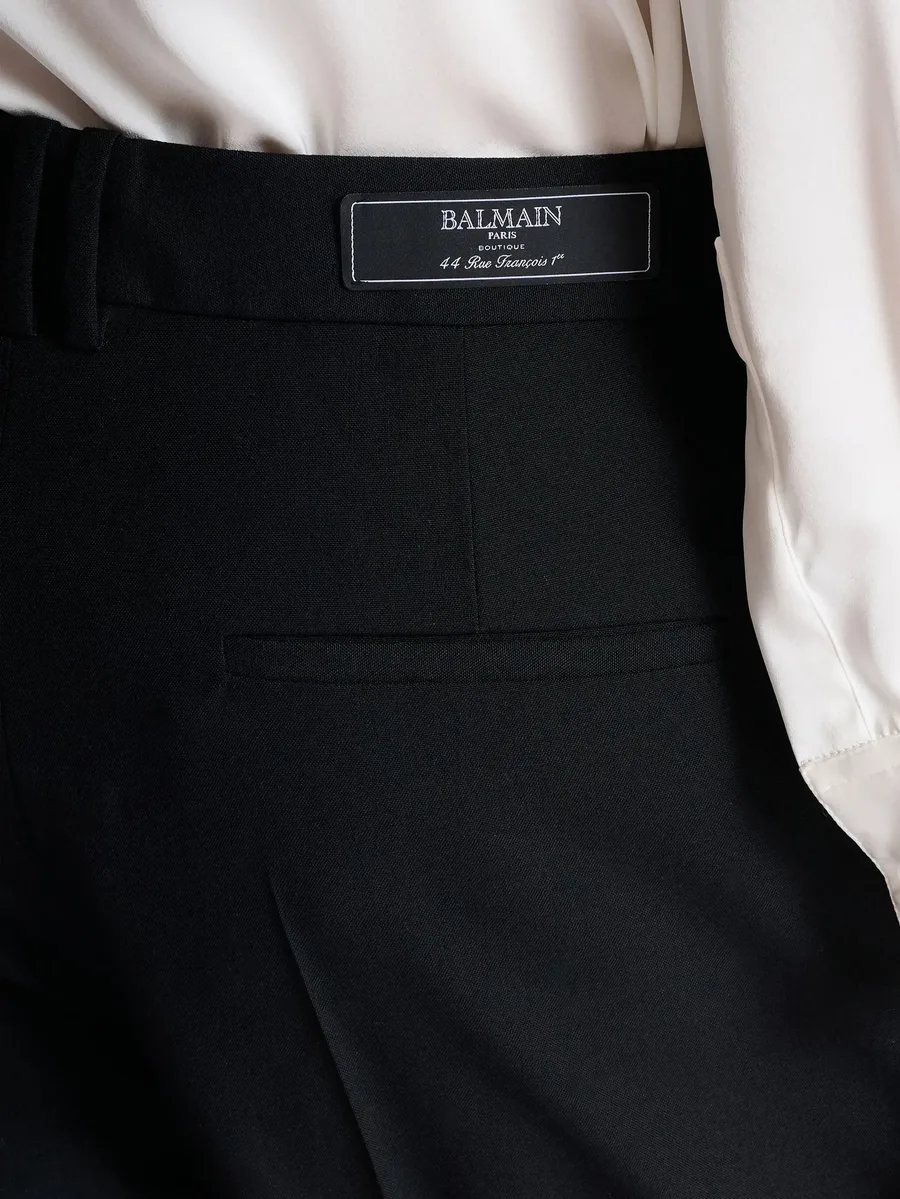 pleated wool trousers with Sand Effect embroidery 13