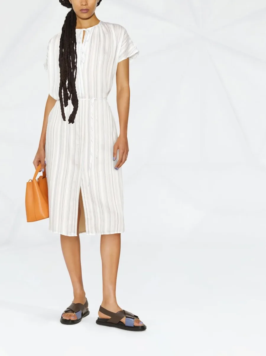 Drapey stripe shirred dress 3