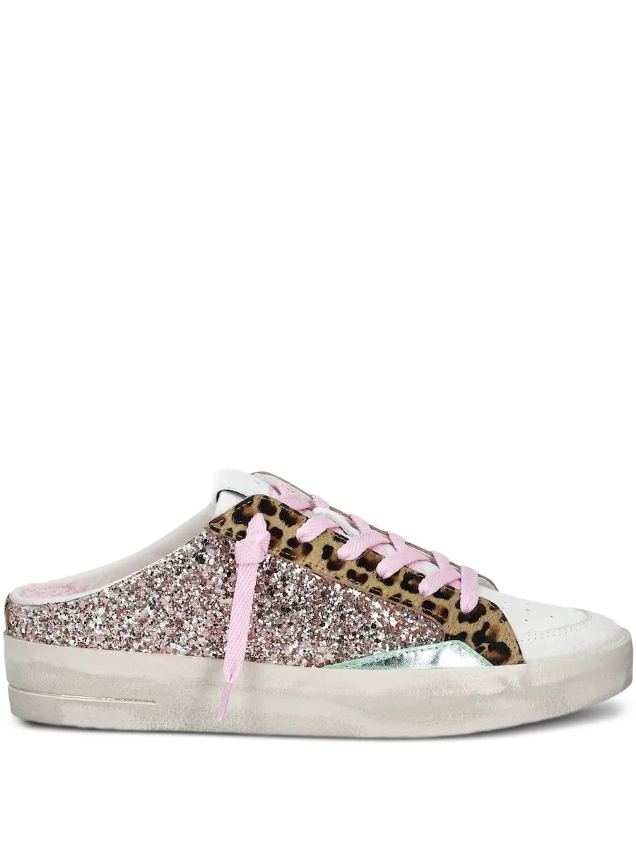 кеды Sk8 Deluxe Sabot с леопардовым принтом и блестками 1