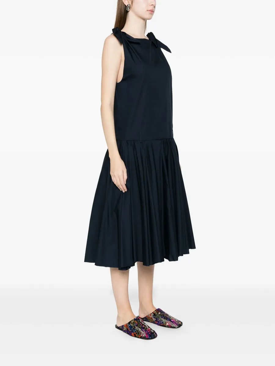 tie straps gathered dress 5