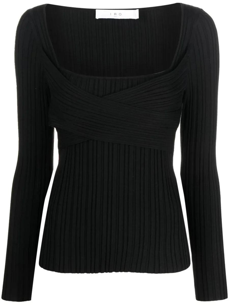 wrap-design ribbed top 1