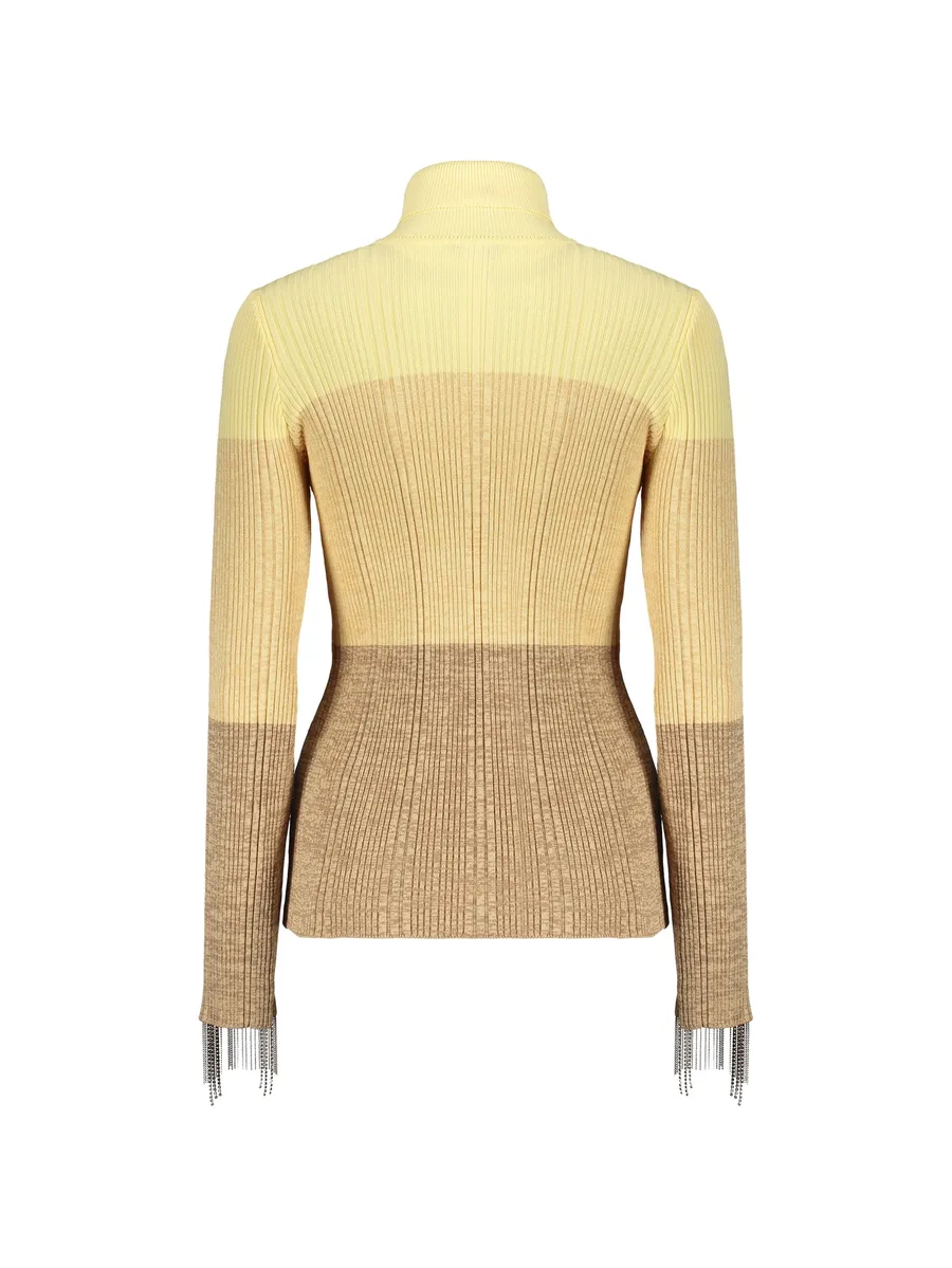 colour-block fringe-detail sweater 3