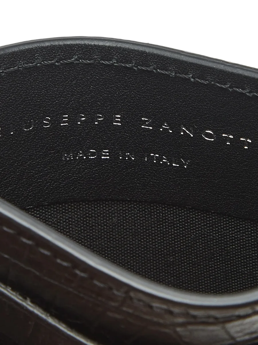 croc-embossed leather cardholder 5