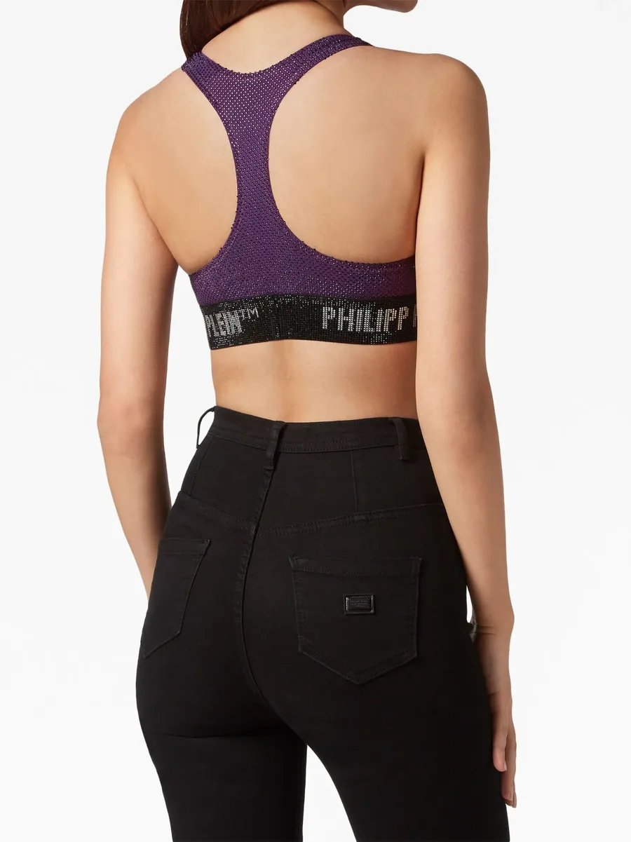 rhinestone-embellished racerback bra 10
