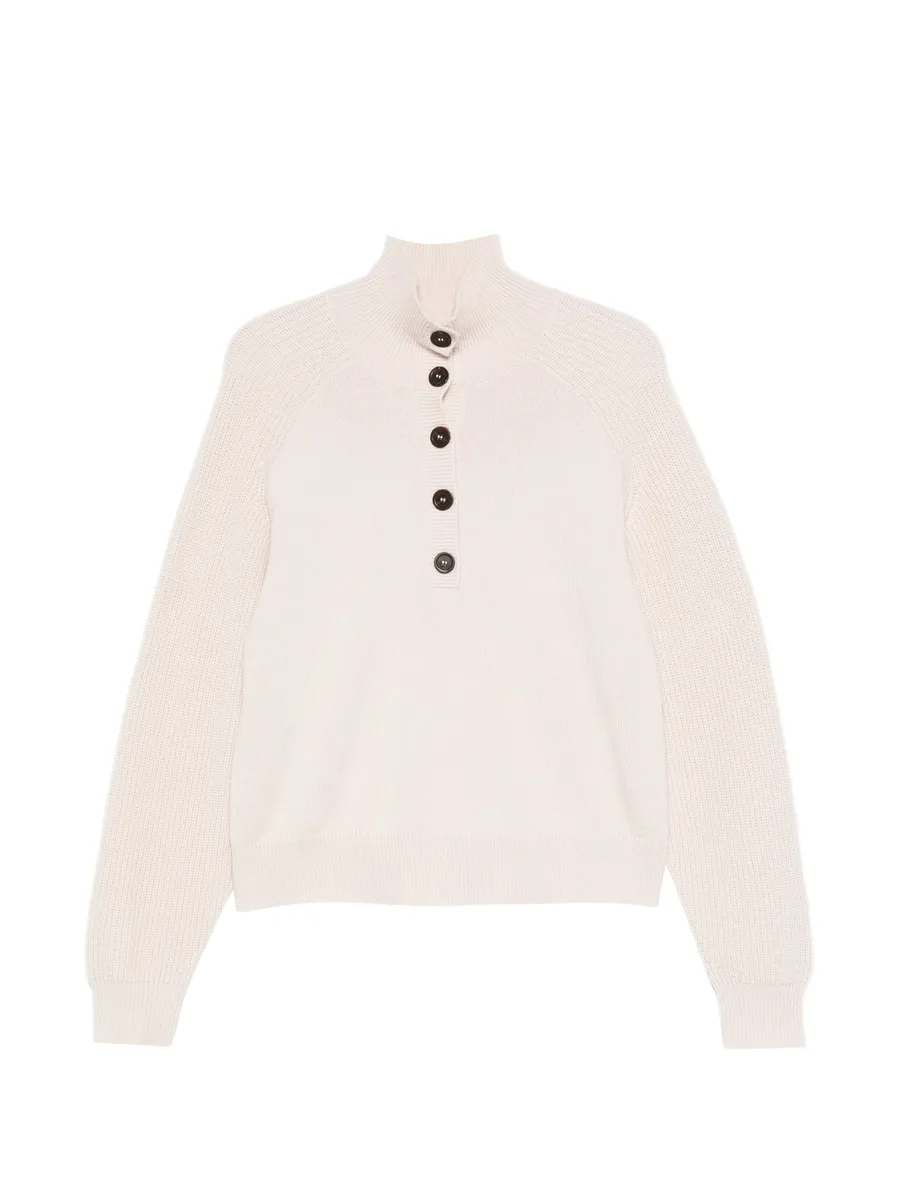 buttoned high-neck sweater 1