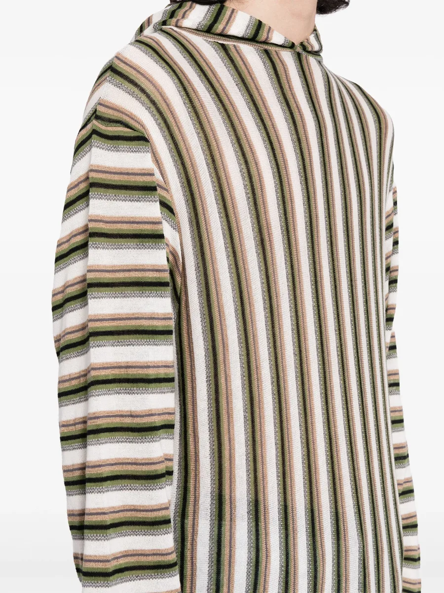 striped linen-blend hoodie 11