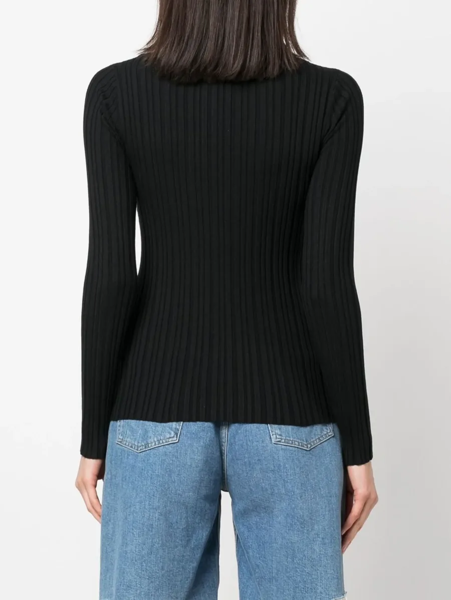 wrap-design ribbed top 8