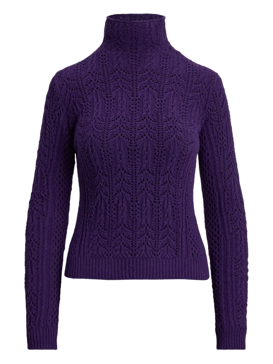pointelle funnel-neck sweater 1
