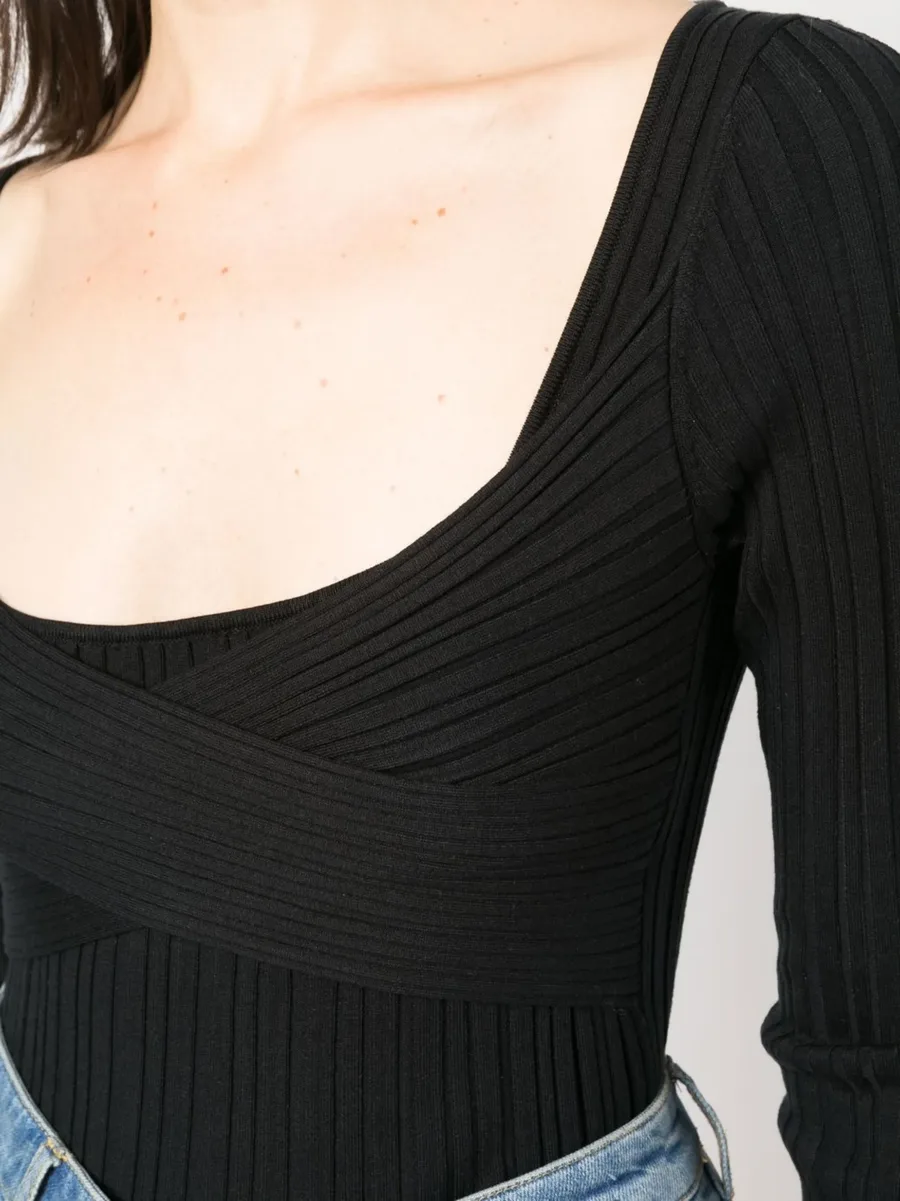 wrap-design ribbed top 9