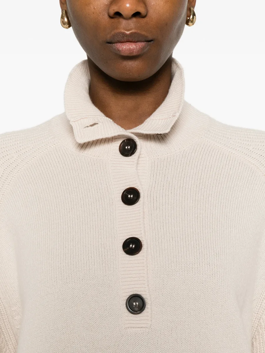 buttoned high-neck sweater 10