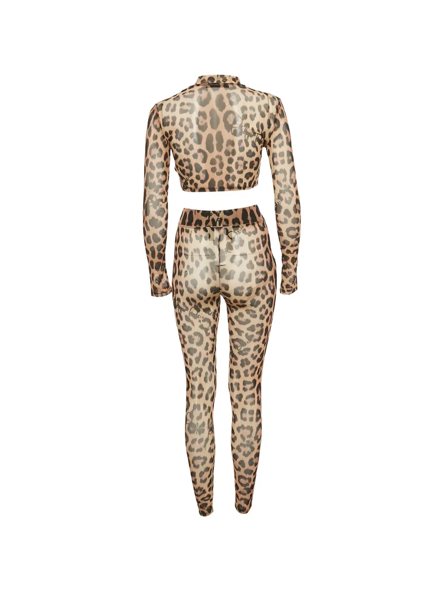 mesh leopard-print set 3