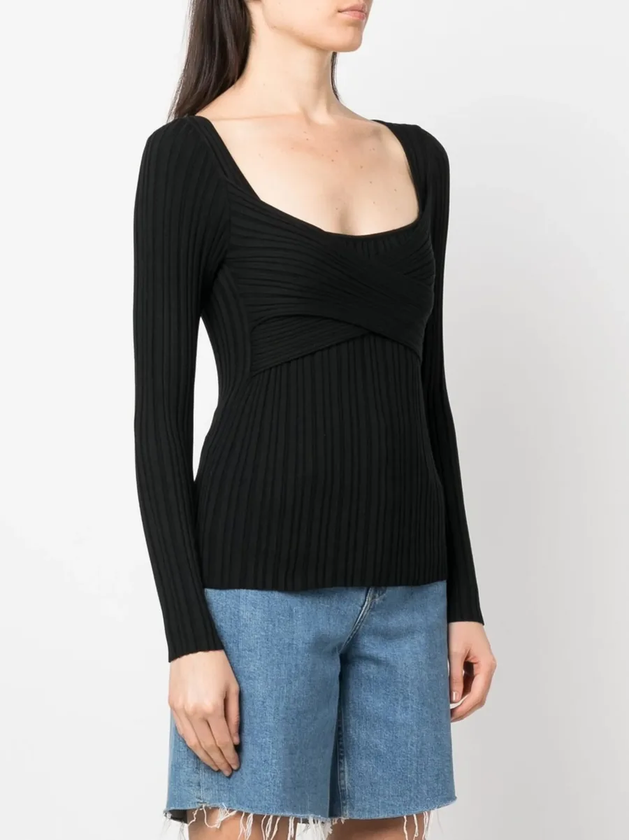 wrap-design ribbed top 5