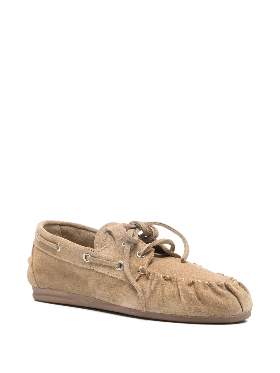 Rowan beige suede tie loafers 4