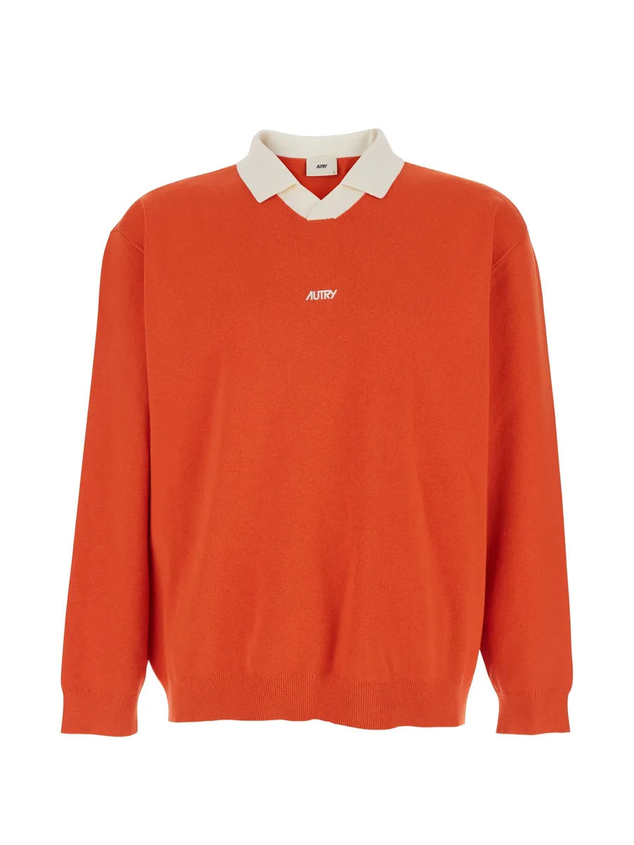 logo-print V-neck sweatshirt 1