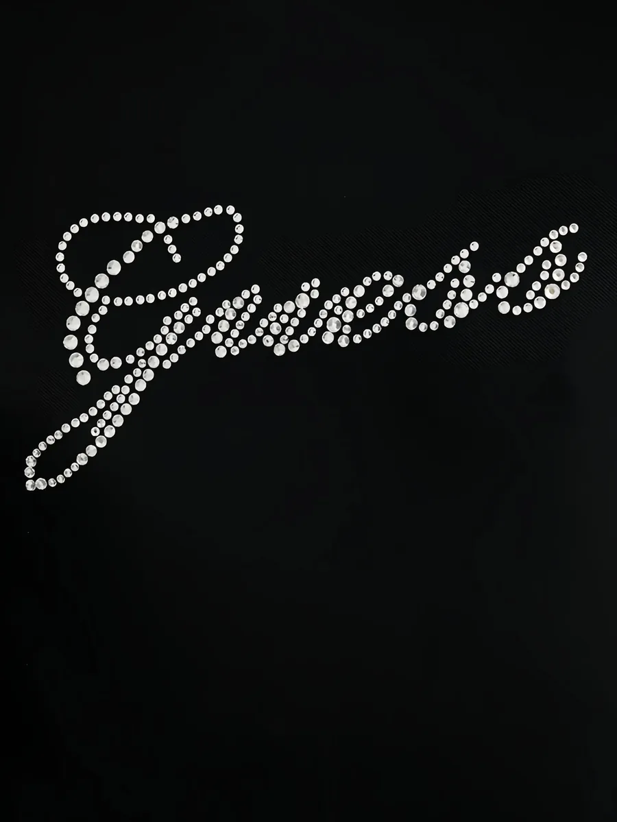 rhinestone-logo T-shirt and briefs set 12