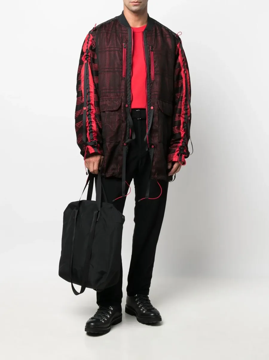 mesh panelled zip-up jacket 3