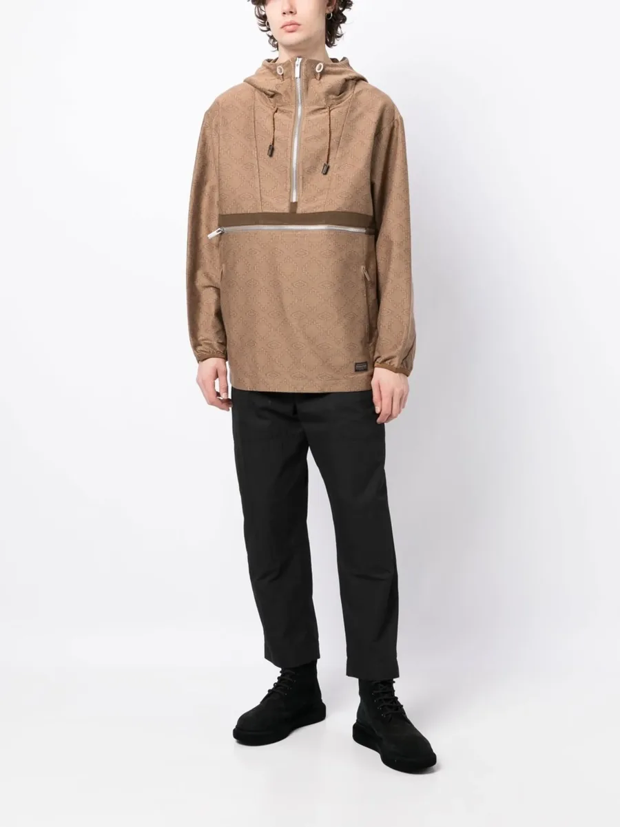 geometric pattern half-zipped jacket 4