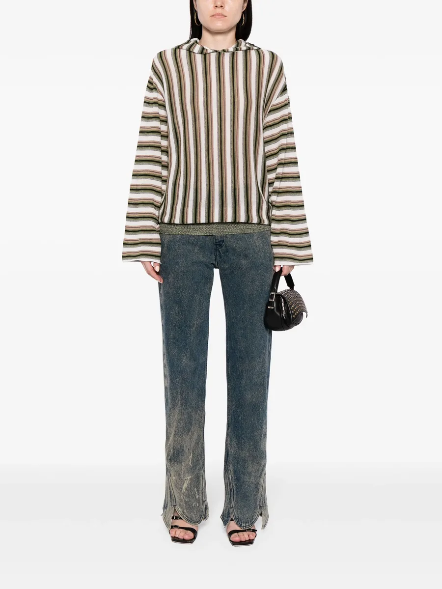striped linen-blend hoodie 3