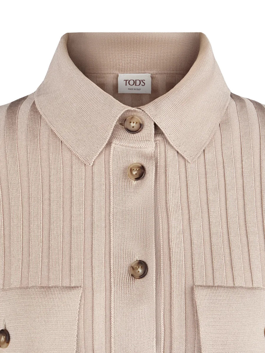 ribbed chest-pocket cardigan 3