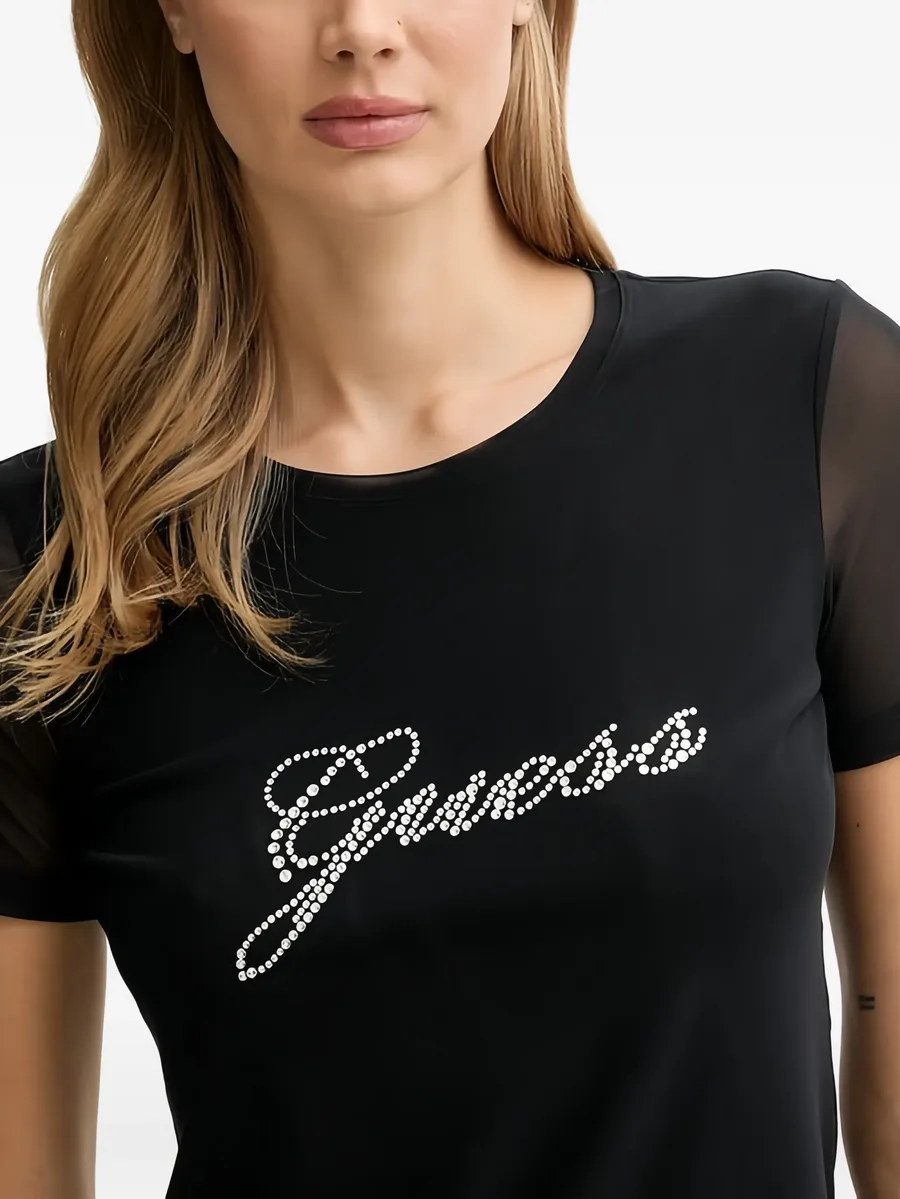 rhinestone-logo T-shirt and briefs set 8