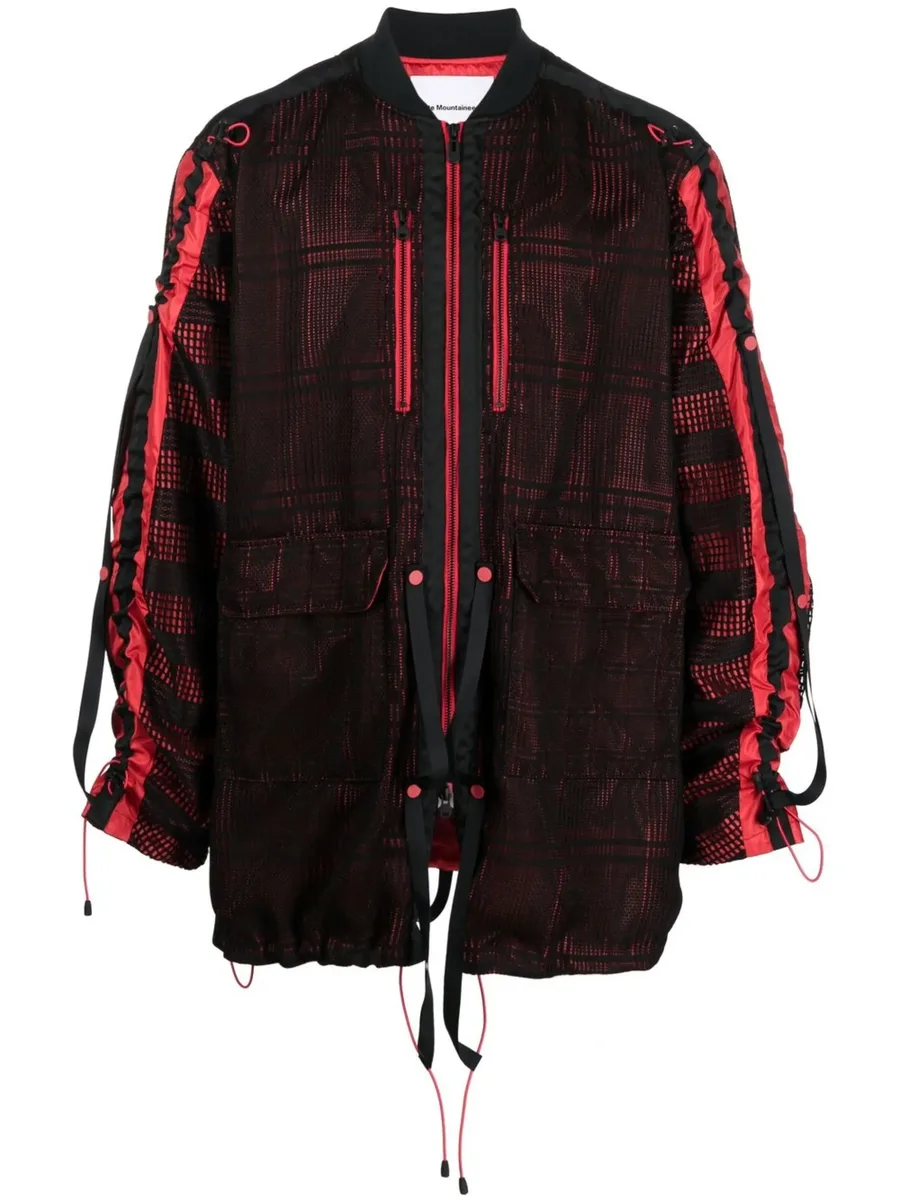 mesh panelled zip-up jacket 1