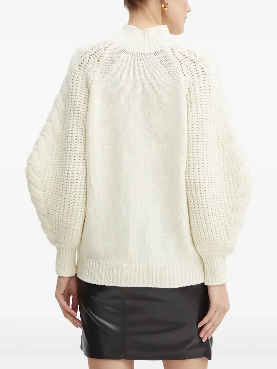 cable-knit balloon-sleeve sweater 5