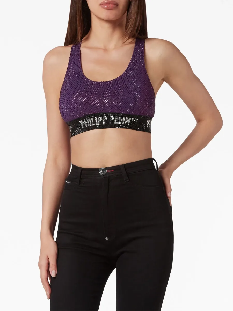 rhinestone-embellished racerback bra 7