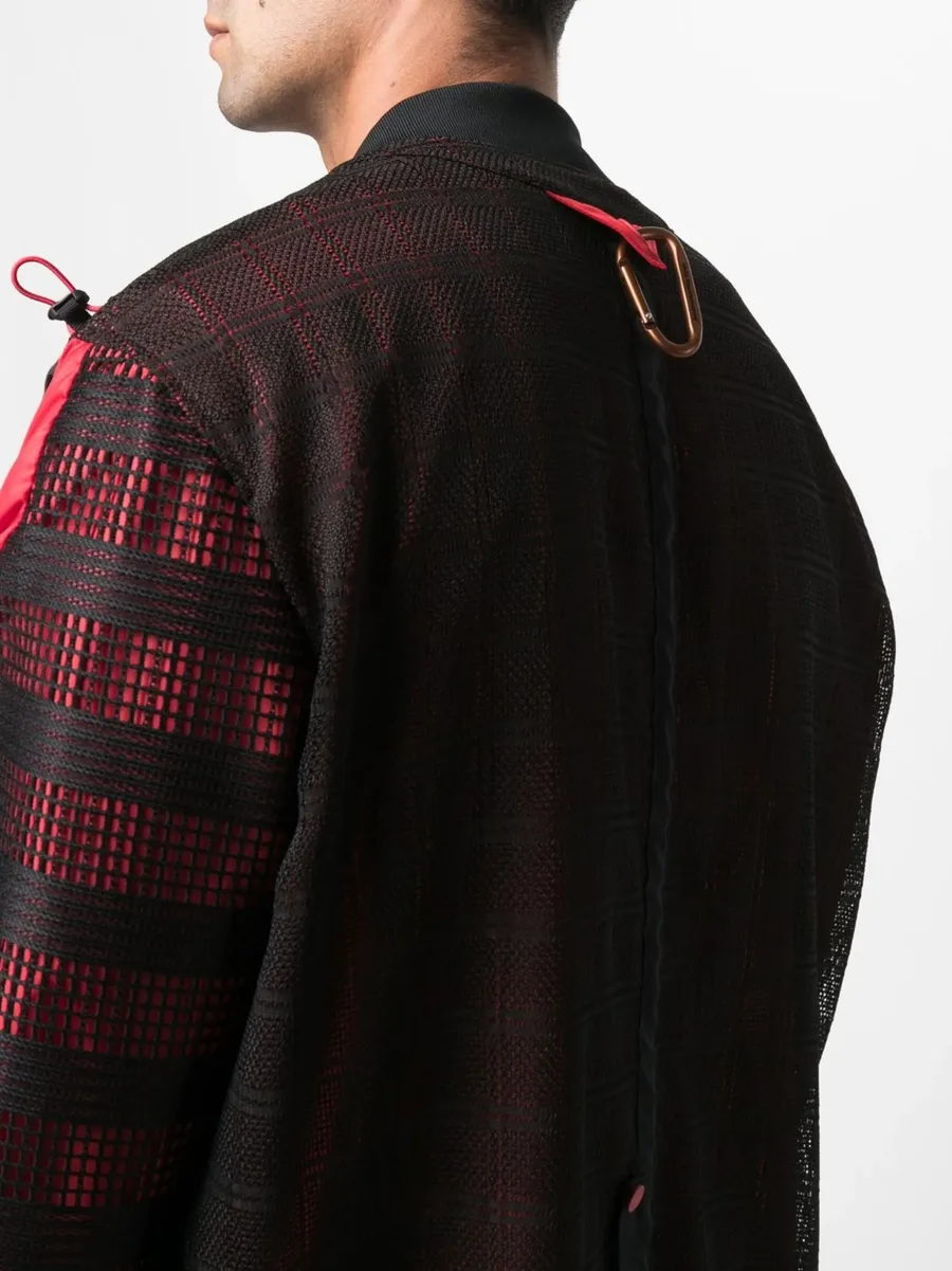 mesh panelled zip-up jacket 10