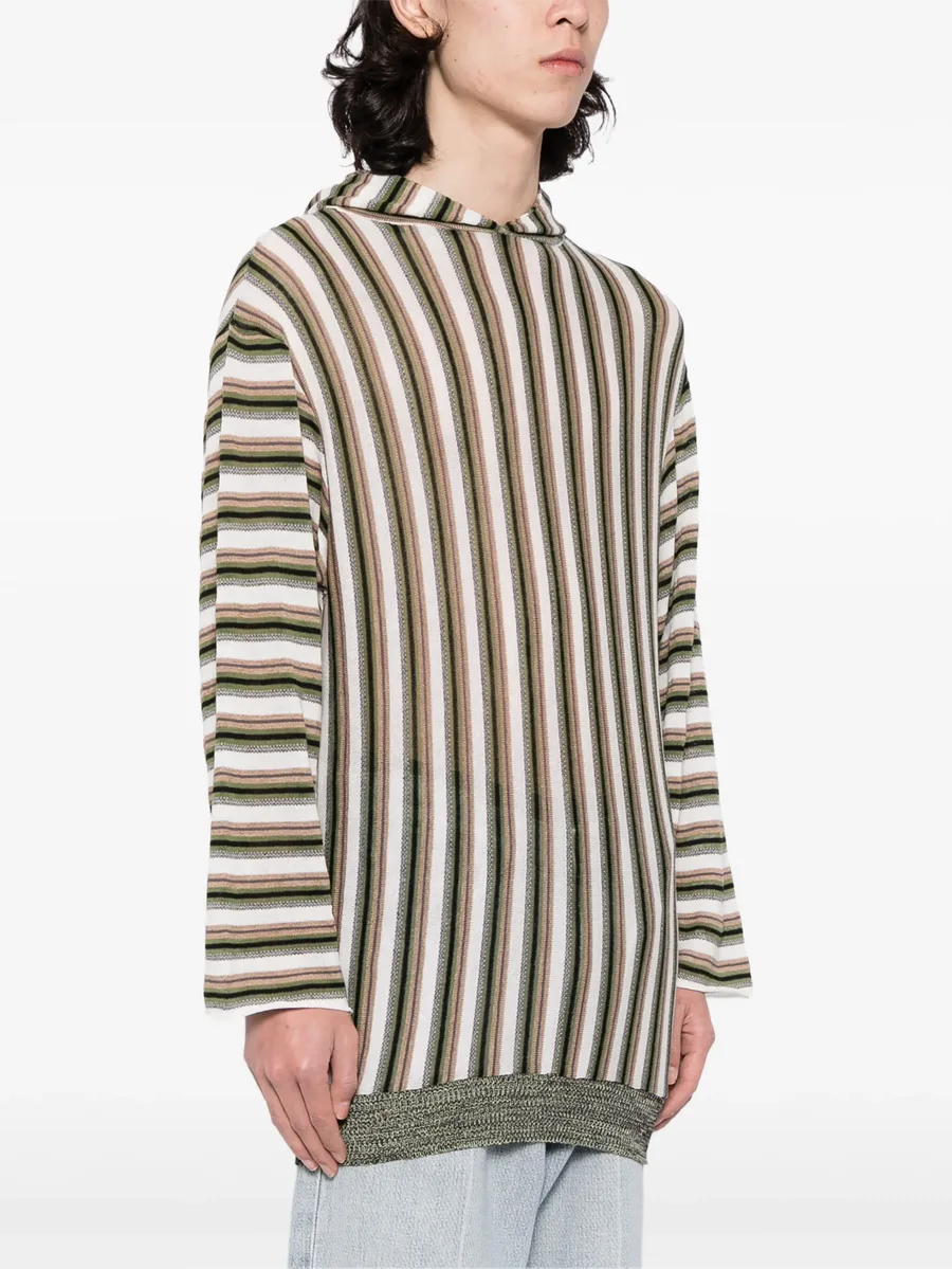 striped linen-blend hoodie 8