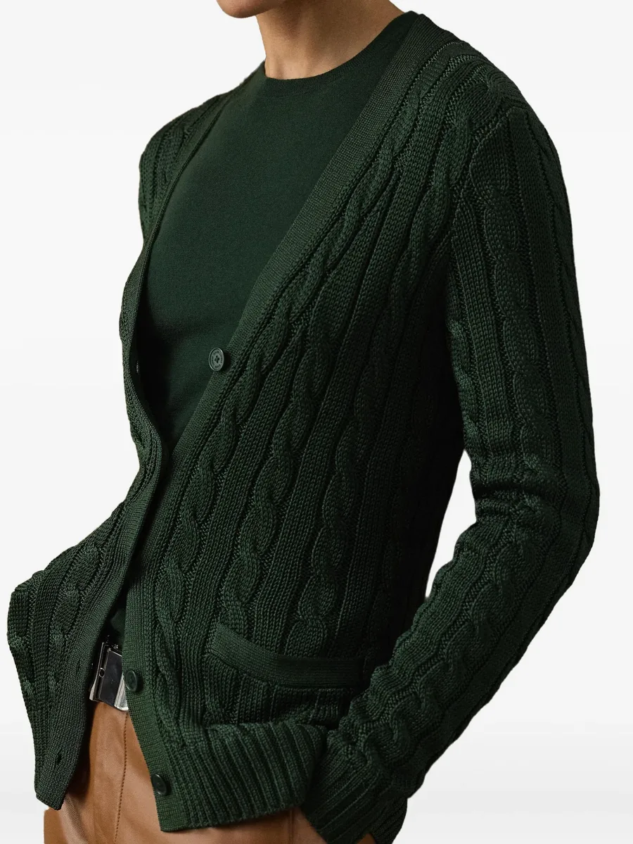 cable-knit silk cardigan 10