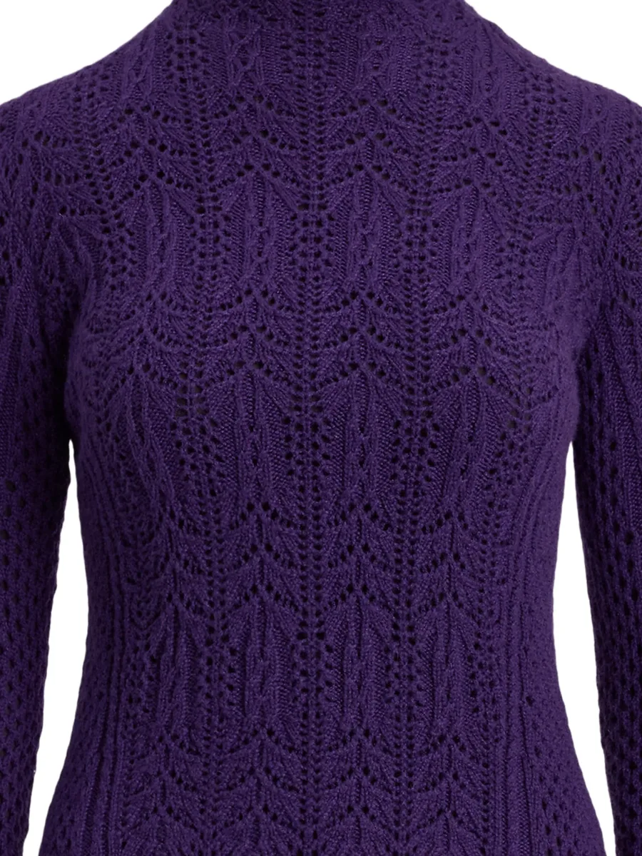 pointelle funnel-neck sweater 3
