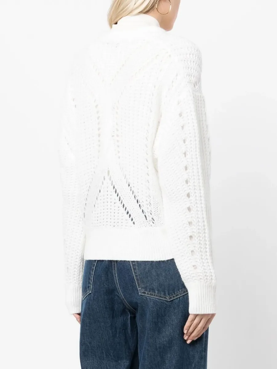 open-knit cotton-wool blend cardigan 7