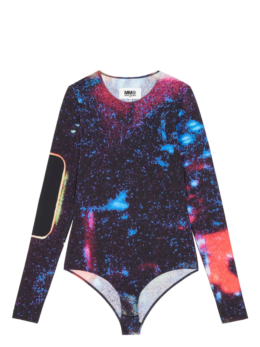 graphic-print long-sleeve bodysuit 1
