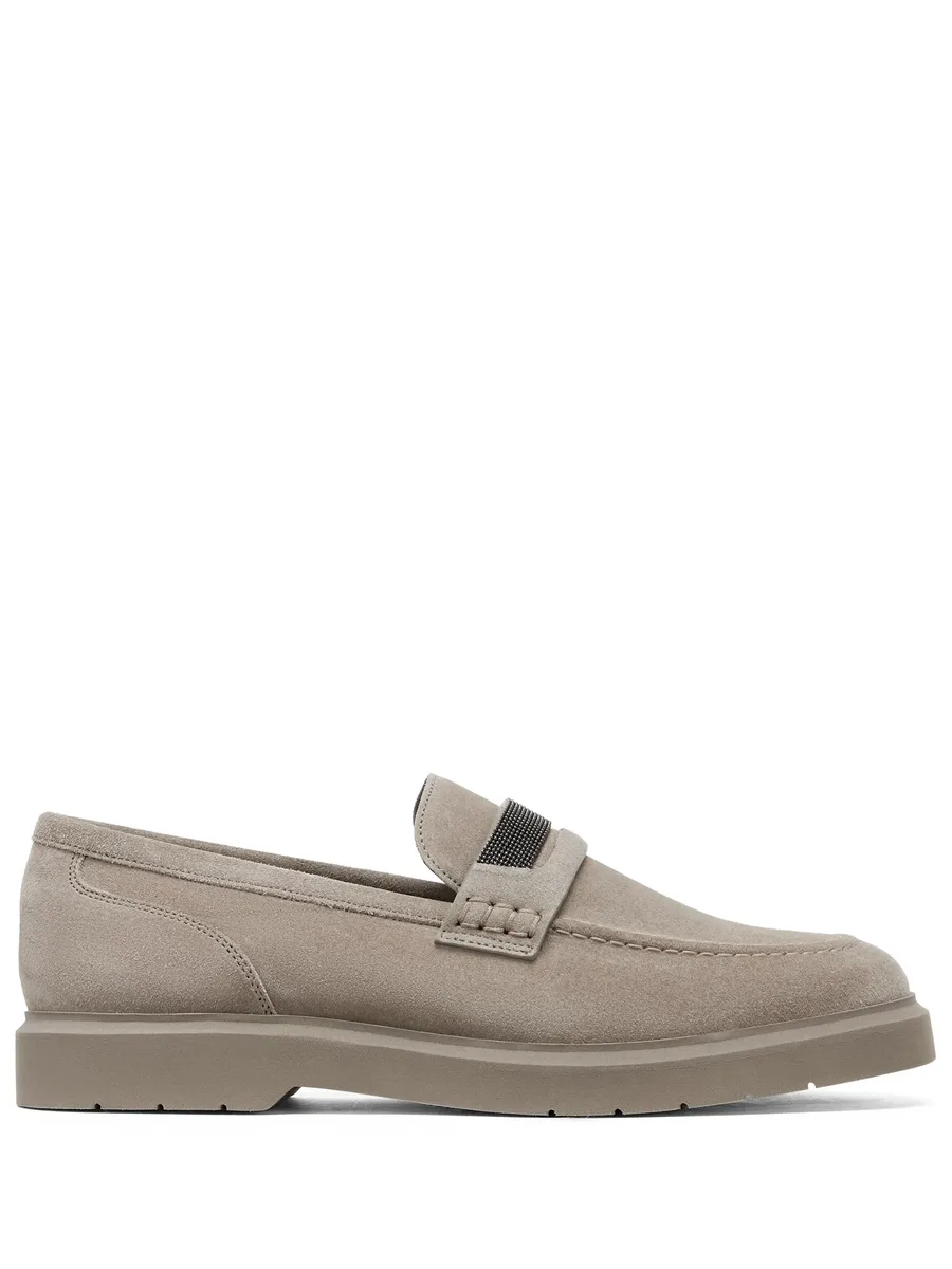 monili-detail suede penny loafers 2