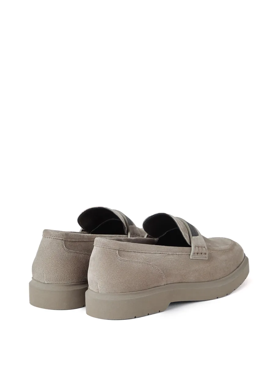 monili-detail suede penny loafers 5