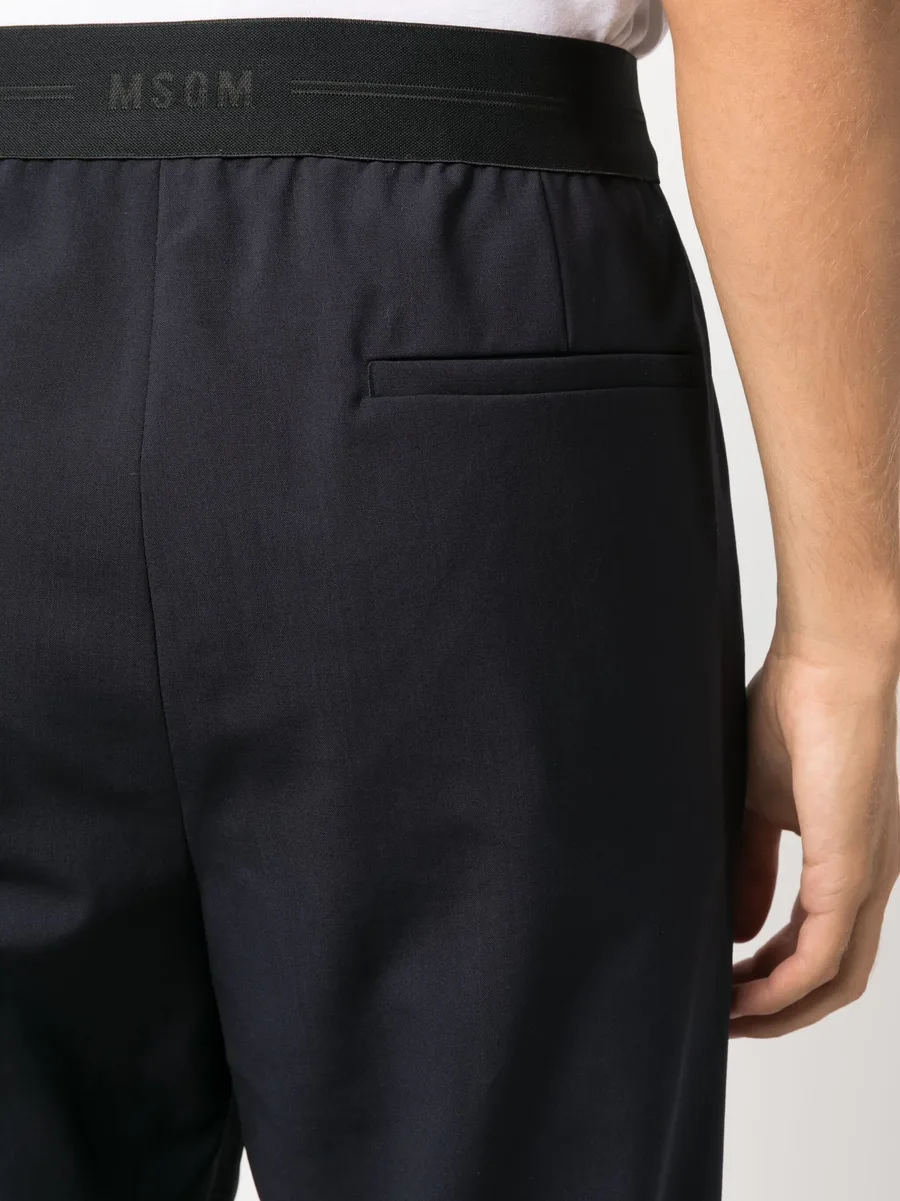 logo-waistband straight-leg trousers 9