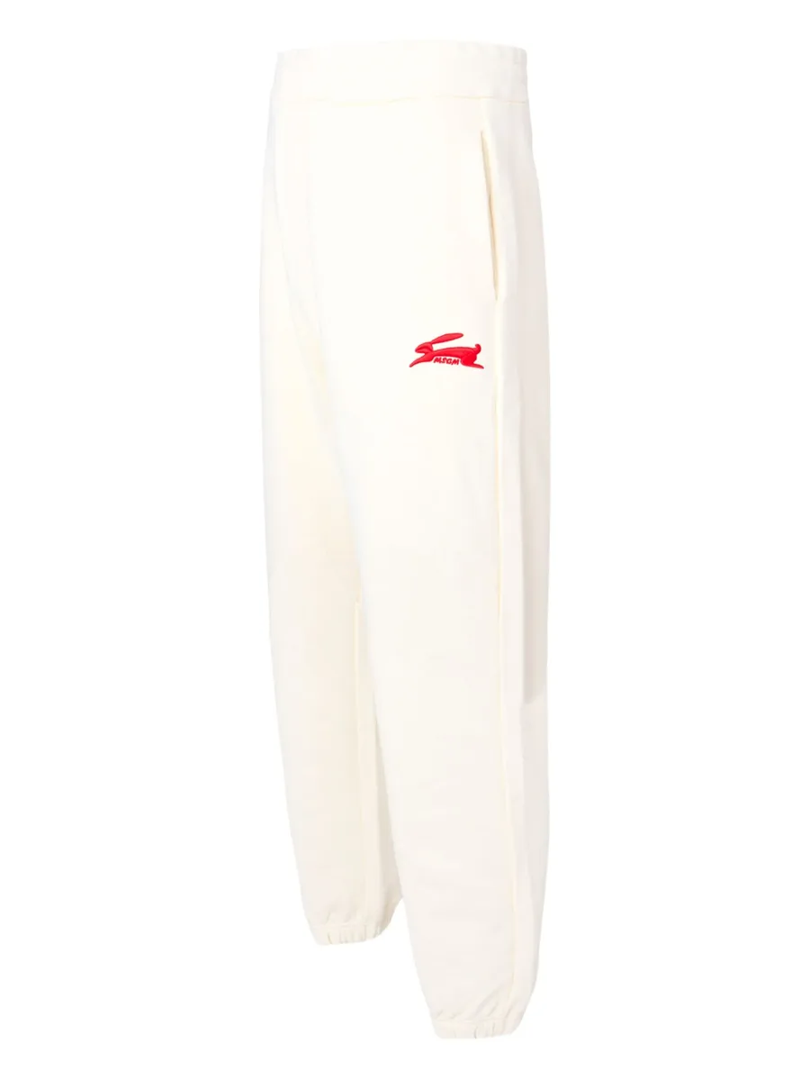 embroidered fleece track pants 6
