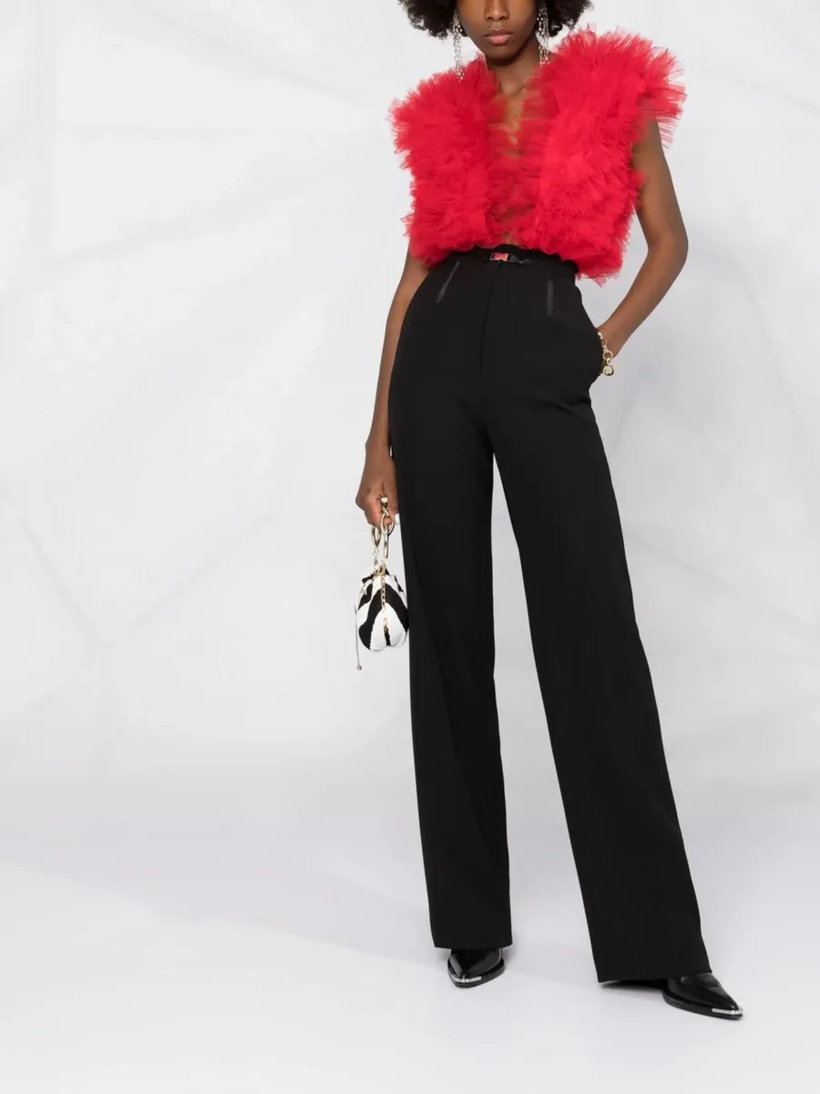 x Lia Aram ruffled-trim sleeveless bodysuit 3