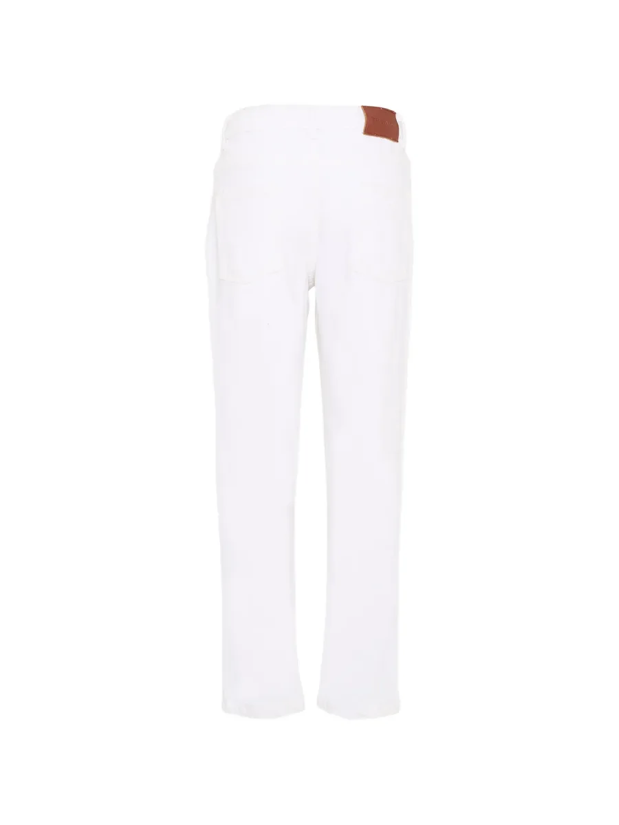 прямые брюки с нашивкой-логотипом 4