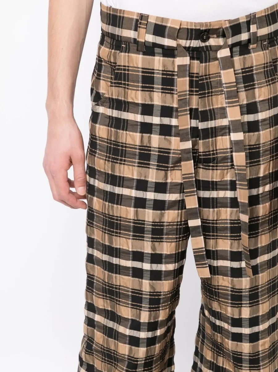 check-print straight-leg trousers 10