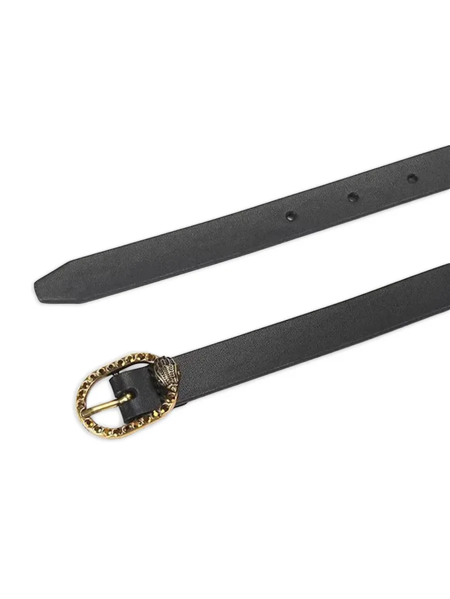 Mayfair 18 crystal-embellished leather belt 6