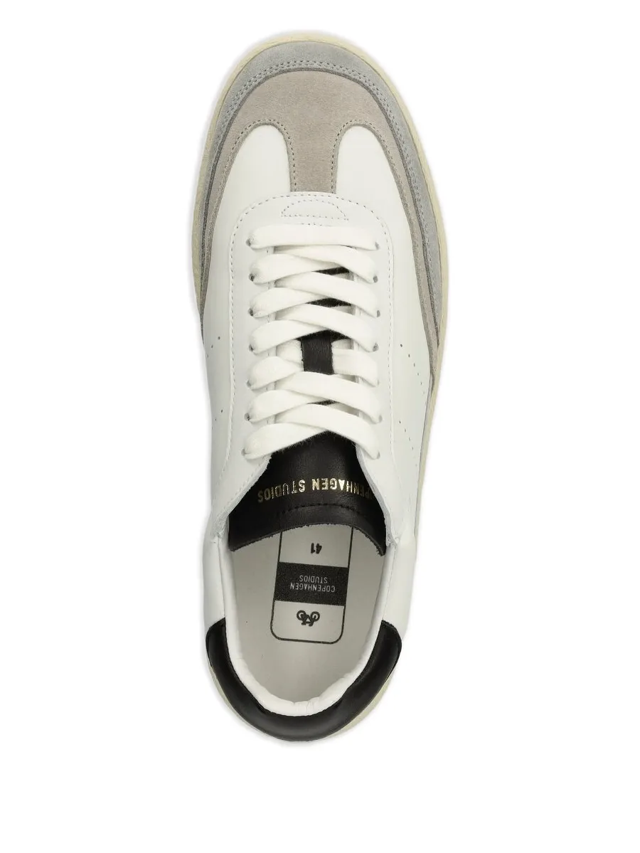 leather panelled lace-up sneakers 4