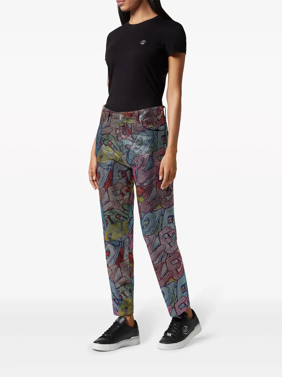 Brooches high-rise tapered jeans 3