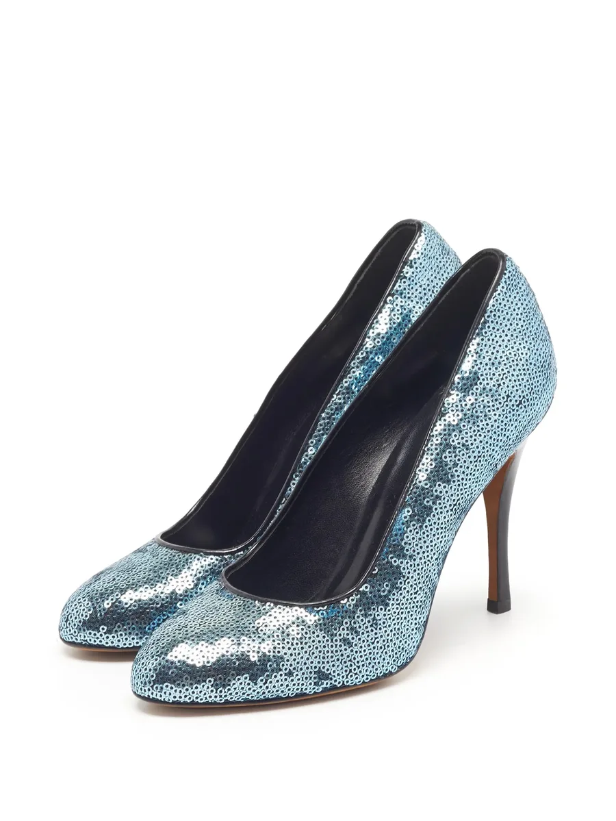 sequin round-toe pumps 7