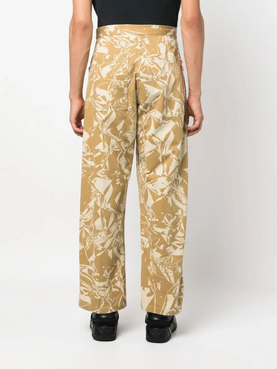 graphic-print cotton twill trousers 10