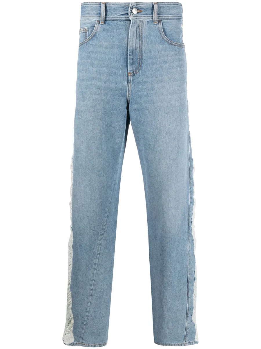 ripped high-rise straight-leg jeans 1