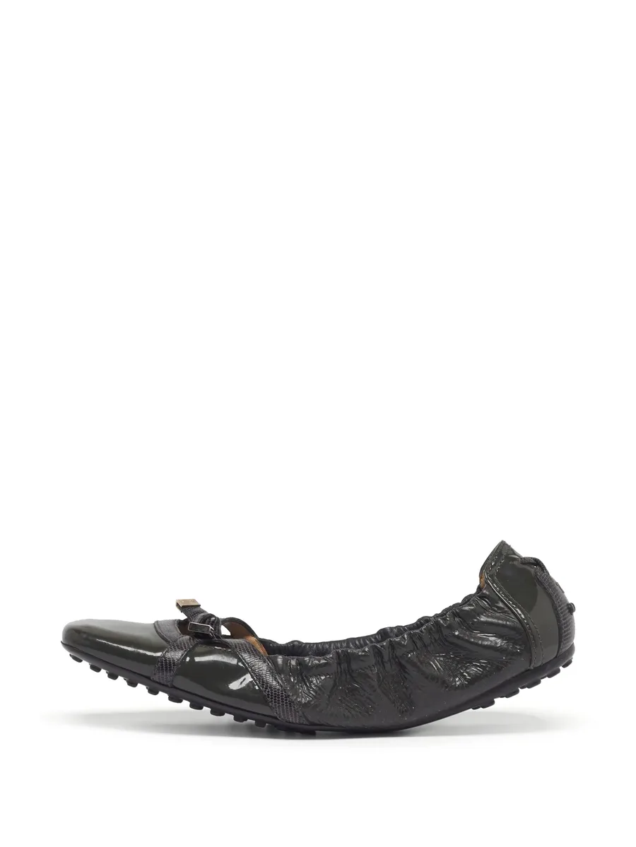 lizard-embossed bow ballet flats 1